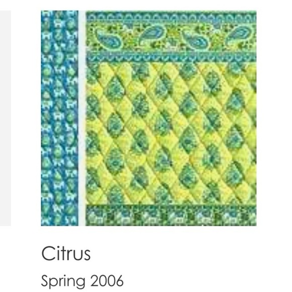 Vera Bradley Citron 2006 Travel Wallet Yellow Green Blue Y2K Zipper Passport - Picture 12 of 12